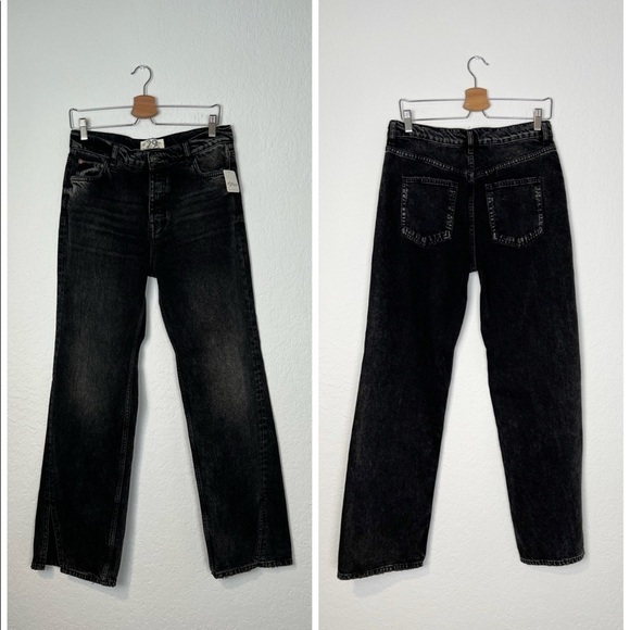 Free People Slit Front High Rise Straight Leg Jeans - Picture 4 of 13